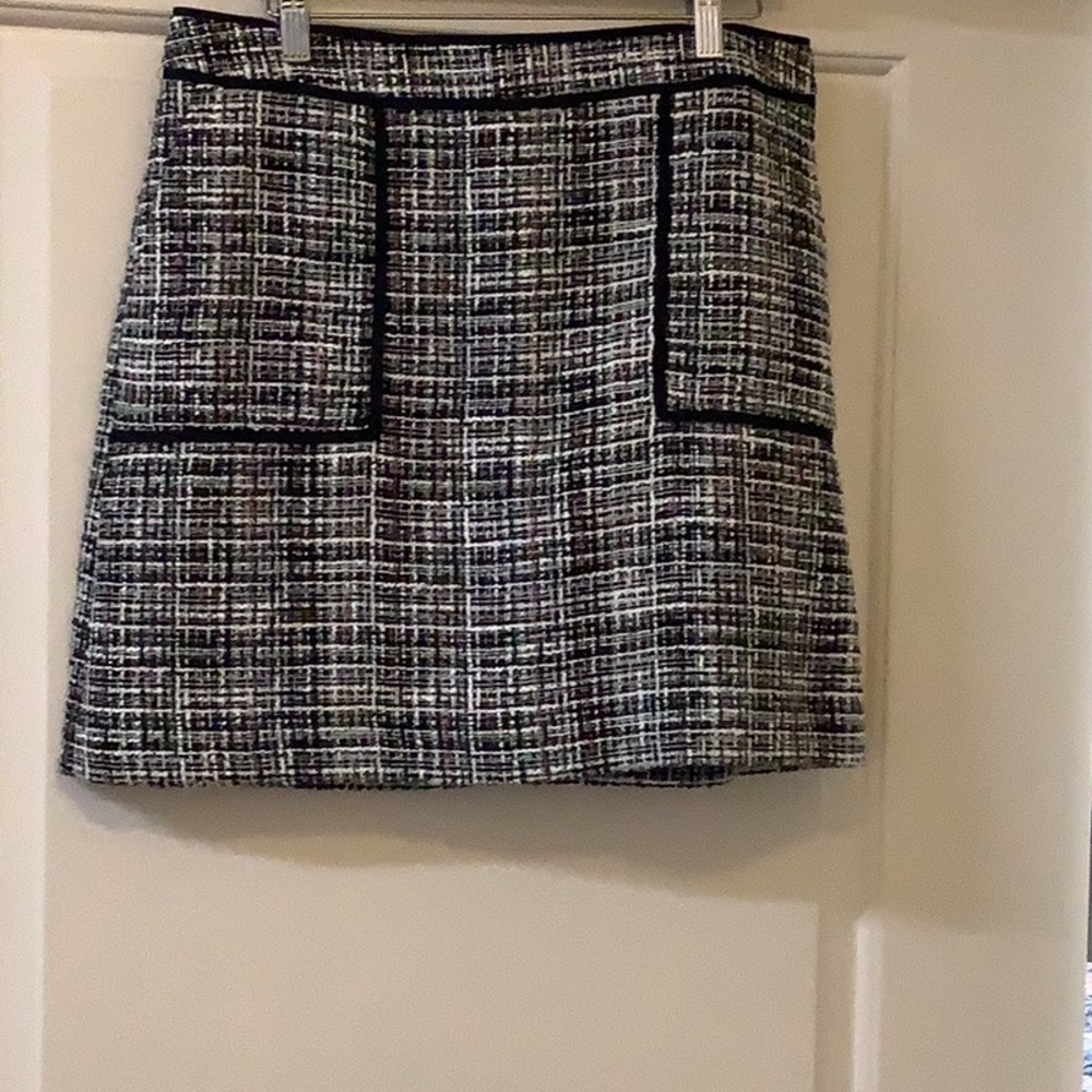 LOFT Black and White A-line Mini Skirt for Work